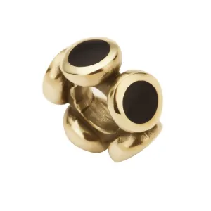 9ct Yellow Gold Whitby Jet 5 Stone Spacer Charm