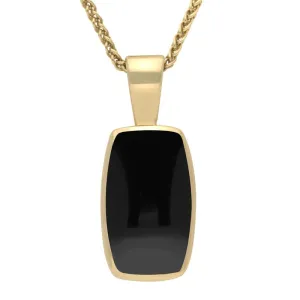 9ct Yellow Gold Whitby Jet Barrel Shaped Necklace