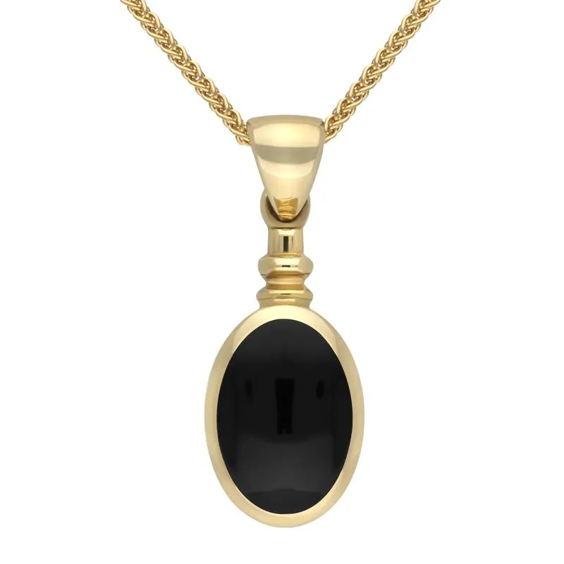 9ct Yellow Gold Whitby Jet Bottletop Necklace