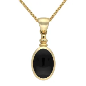 9ct Yellow Gold Whitby Jet Bottletop Necklace