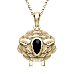 9ct Yellow Gold Whitby Jet Sheep Necklace