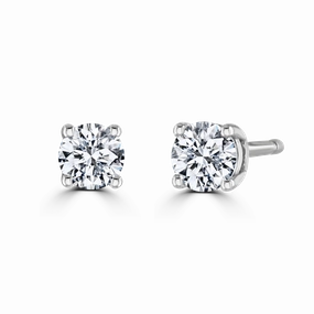9ct White Gold 0.25ct Lab Grown Diamond Solitaire Stud Earrings