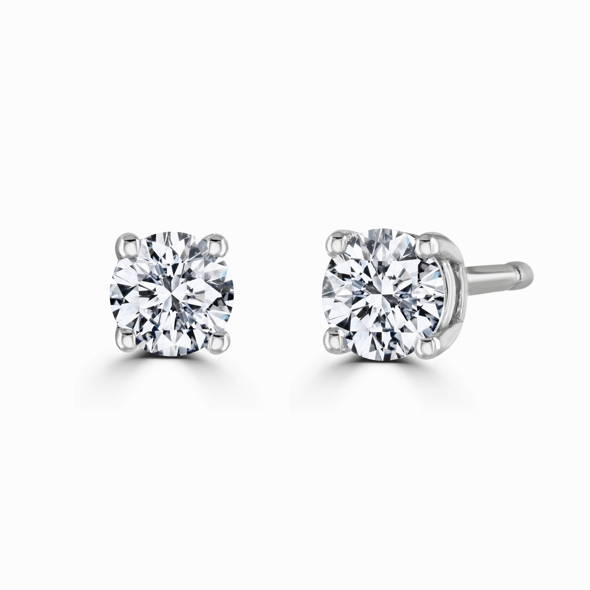 9ct White Gold 0.25ct Lab Grown Diamond Solitaire Stud Earrings