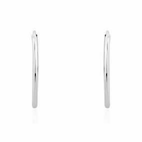 9ct White Gold 23mm Sleeper Hoop Earrings