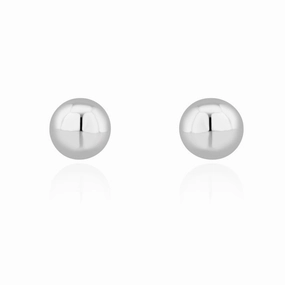 9ct White Gold 6mm Ball Stud Earrings