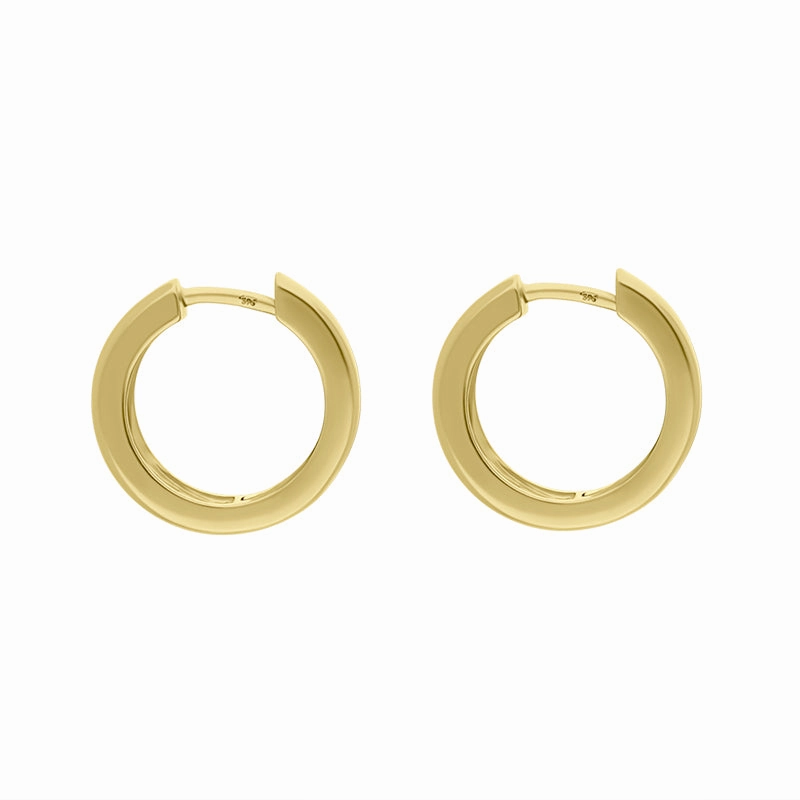 9ct Yellow and White Gold Round Three Row Hoop Earrings