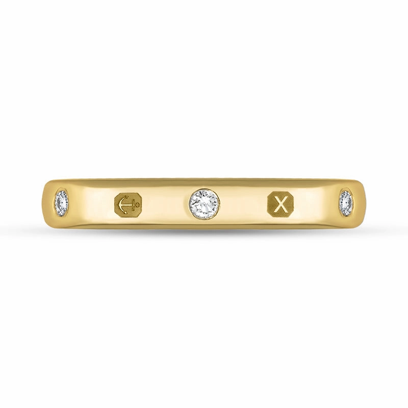 9ct Yellow Gold 0.18ct Diamond Queen's Jubilee Hallmark 6mm Ring D