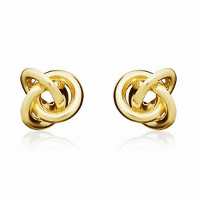 9ct Yellow Gold 11mm Looped Knot Stud Earrings