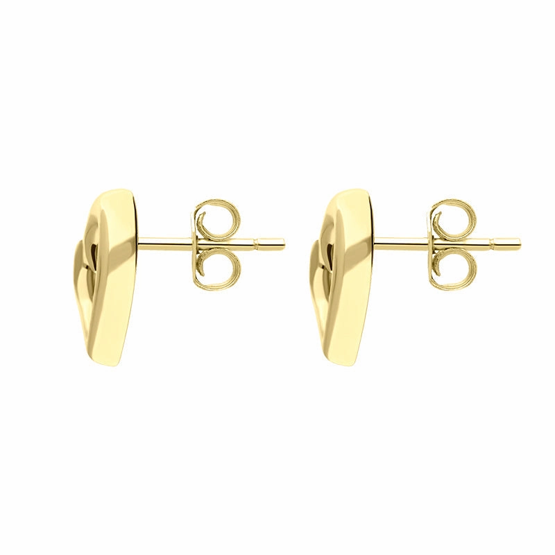 9ct Yellow Gold Curved Heart Earrings D