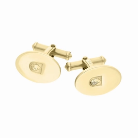 9ct Yellow Gold Jubilee Oval Swivel Cufflinks D