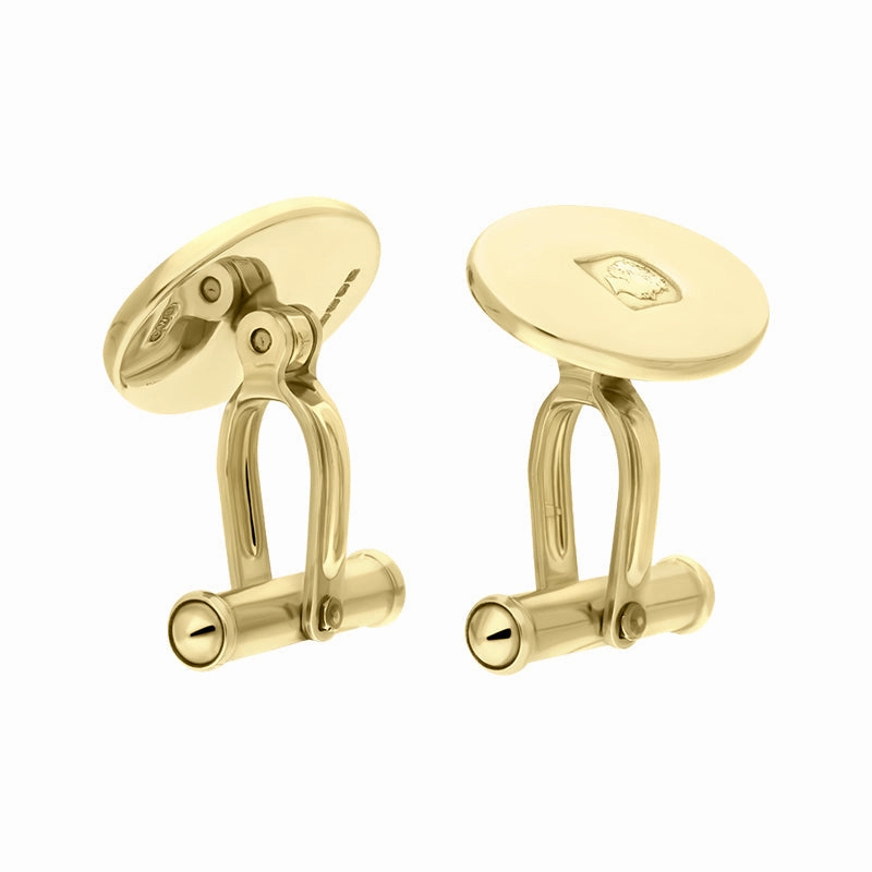 9ct Yellow Gold Jubilee Oval Swivel Cufflinks D