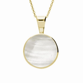 9ct Yellow Gold Mother of Pearl Heritage Round Necklace