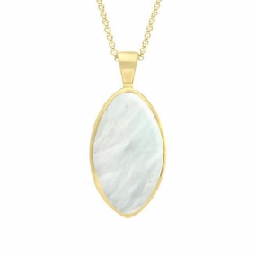 9ct Yellow Gold Mother of Pearl Oval Necklace