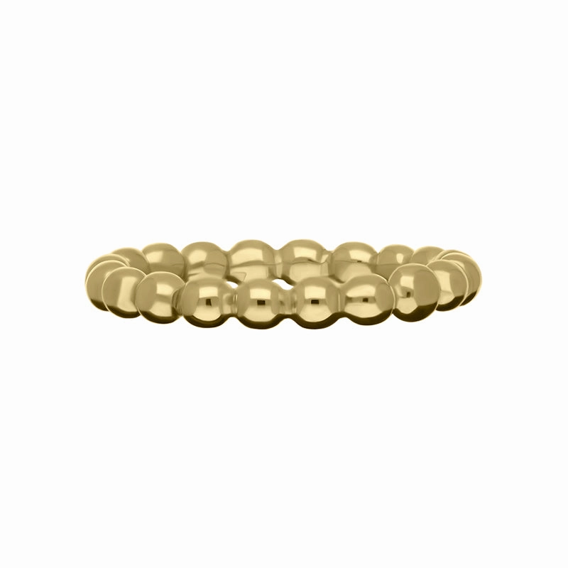 9ct Yellow Gold Stepping Stones Beaded Stacking Ring D