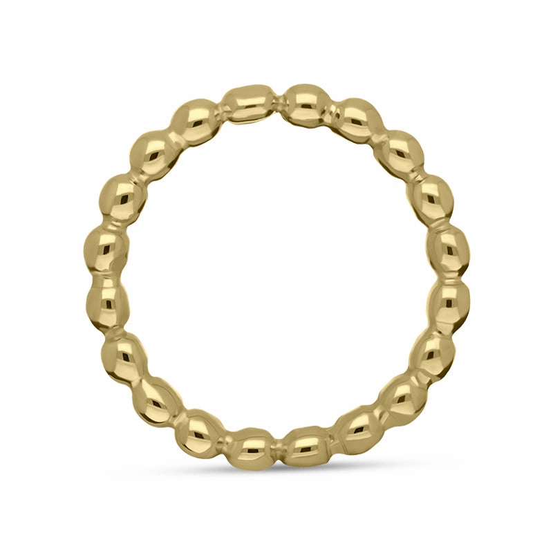9ct Yellow Gold Stepping Stones Beaded Stacking Ring D