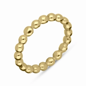 9ct Yellow Gold Stepping Stones Beaded Stacking Ring D