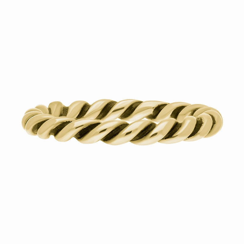 9ct Yellow Gold Stepping Stones Twisted Rope Stacking Ring