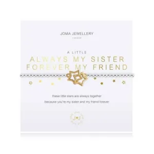 A Little Always My Sister Forever My Friend Silver 17.5cm Stretch Bracelet 3795