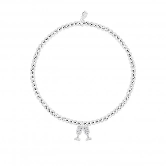 A Little Birthday Cheers! Silver 17.5cm Stretch Bracelet 4345