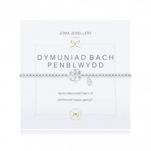 A Little Birthday Girl Silver Welsh Bracelet 869