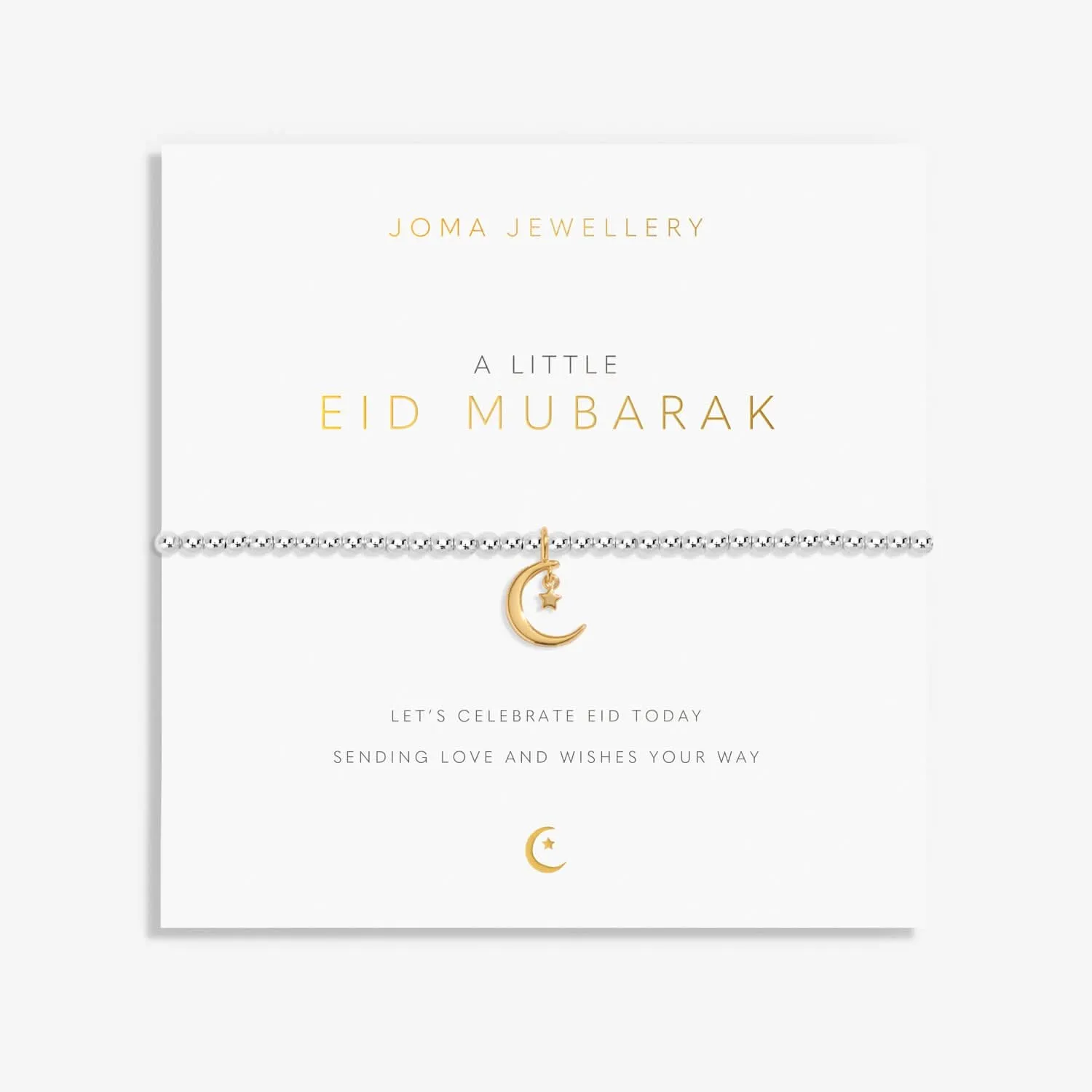 A Little Eid Mubarak Silver & Gold Plated Bracelet 8142
