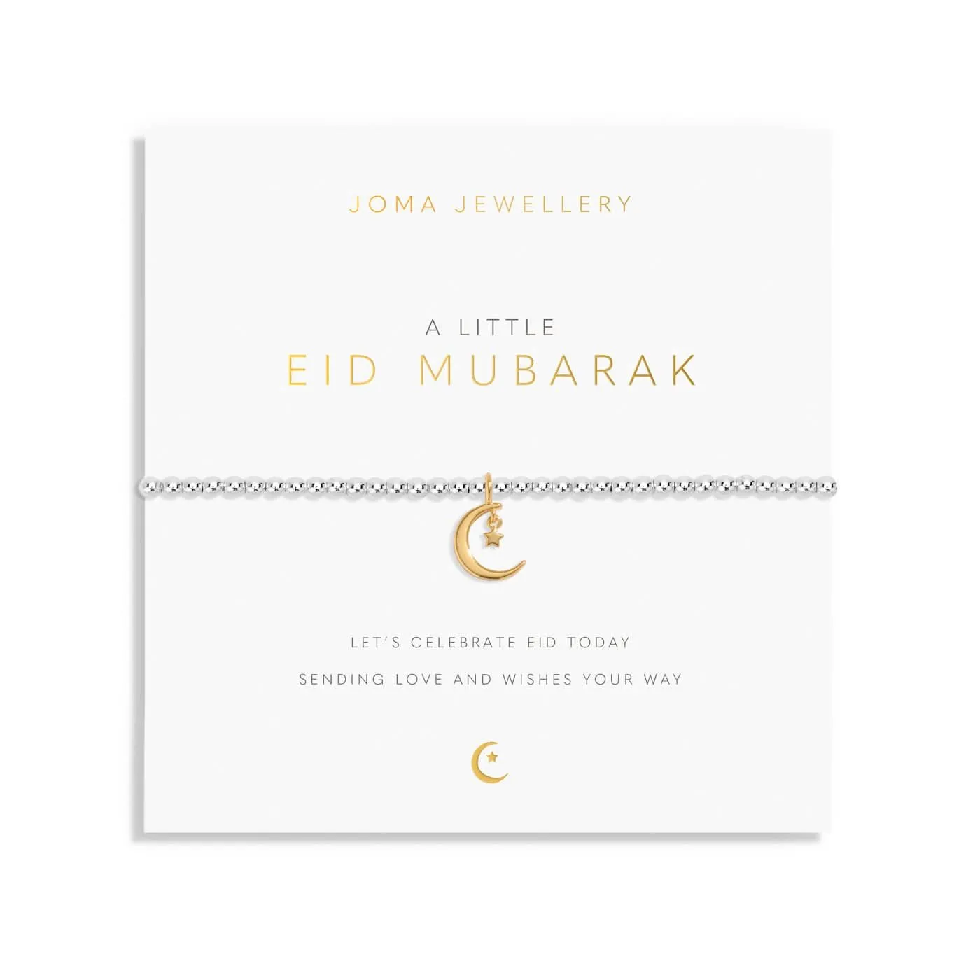 A Little Eid Mubarak Silver & Gold Plated Bracelet 8142