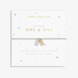 A Little Mrs & Mrs Silver Gold Plated 17.5cm Bracelet 7021