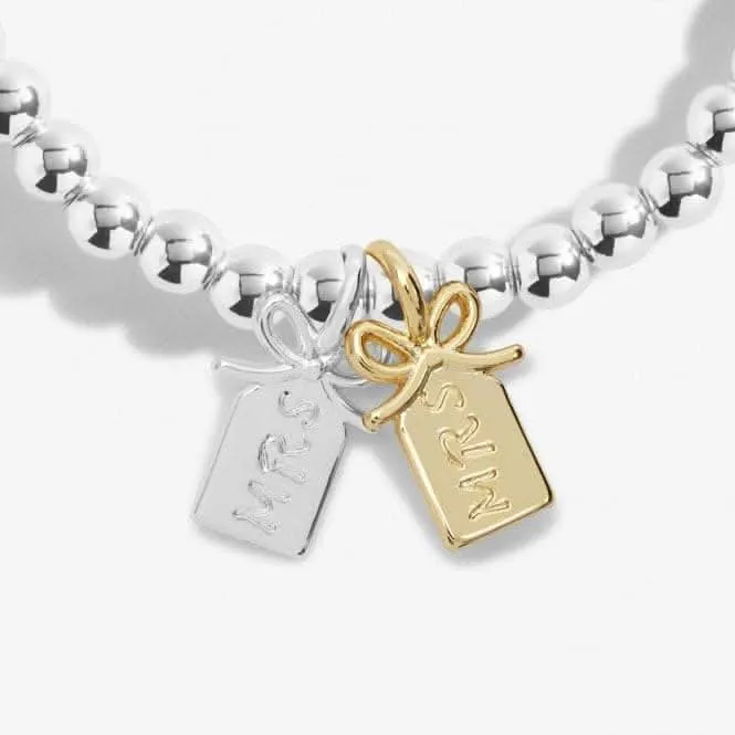 A Little Mrs & Mrs Silver Gold Plated 17.5cm Bracelet 7021
