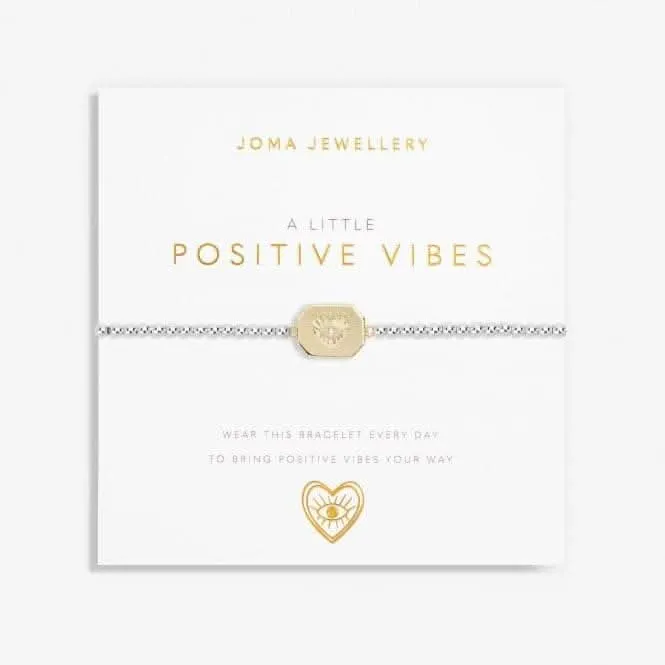 A Little Positive Vibes Silver Gold Plated 17.5cm Bracelet 7013