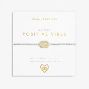 A Little Positive Vibes Silver Gold Plated 17.5cm Bracelet 7013