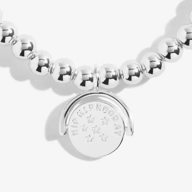 A Littles Hip Hip Hooray It's Your Birthday Silver 17.5cm Stretch Bracelet 5241