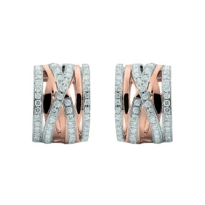 Al Coro Serenata 18ct Rose Gold 0.83ct Diamond Crossover Earrings