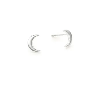Alex And Ani Sterling Silver Moon Stud Earrings
