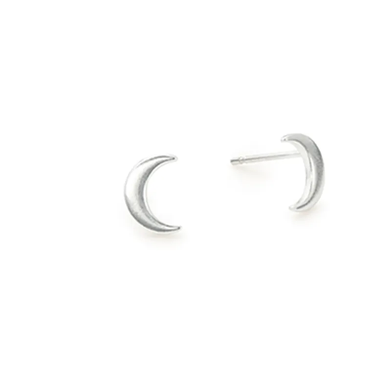 Alex And Ani Sterling Silver Moon Stud Earrings