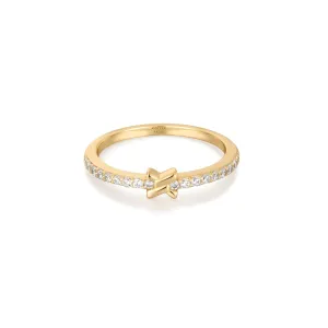 Ania Haie Gold Cross Cubic Zirconia Ring R061-01G
