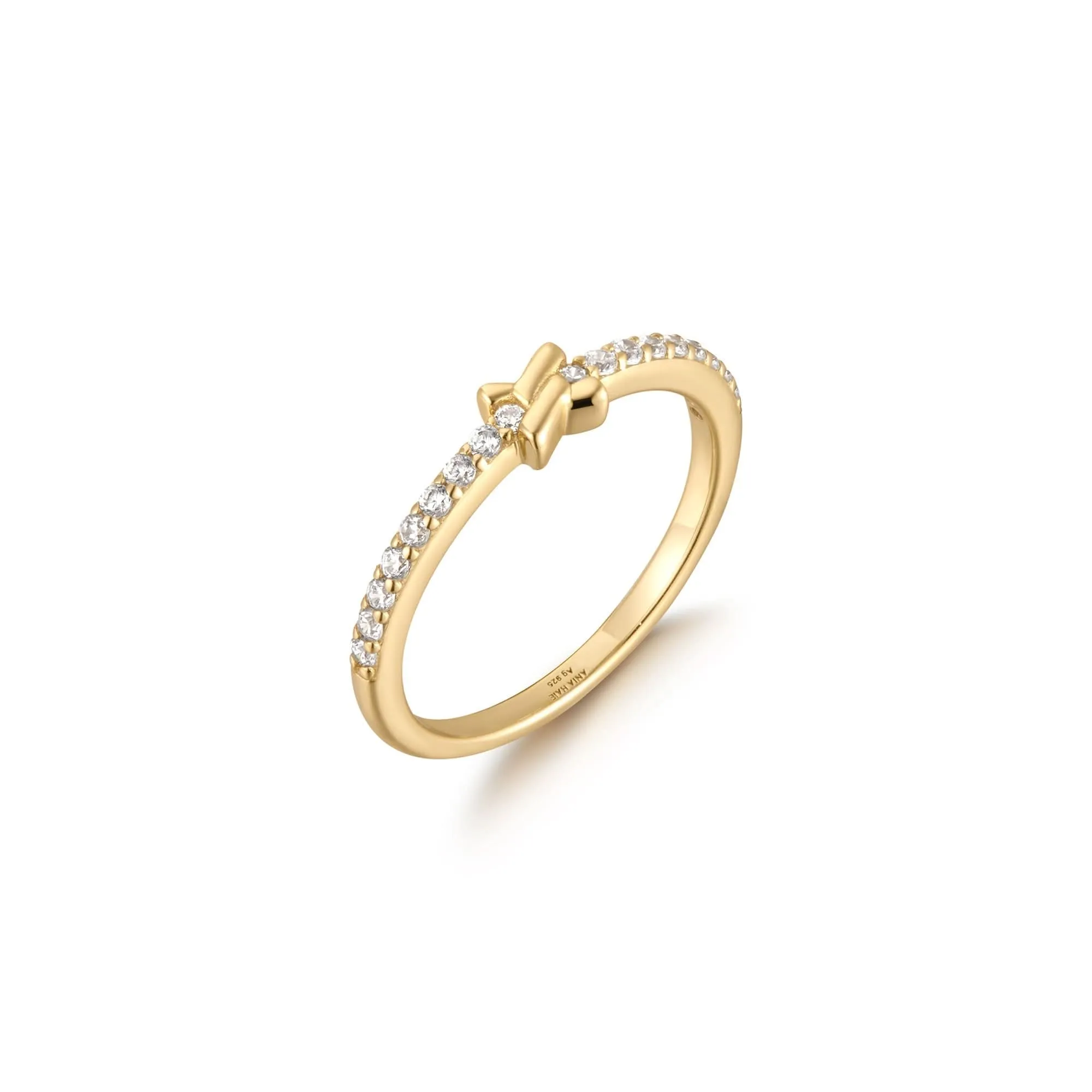 Ania Haie Gold Cross Cubic Zirconia Ring R061-01G