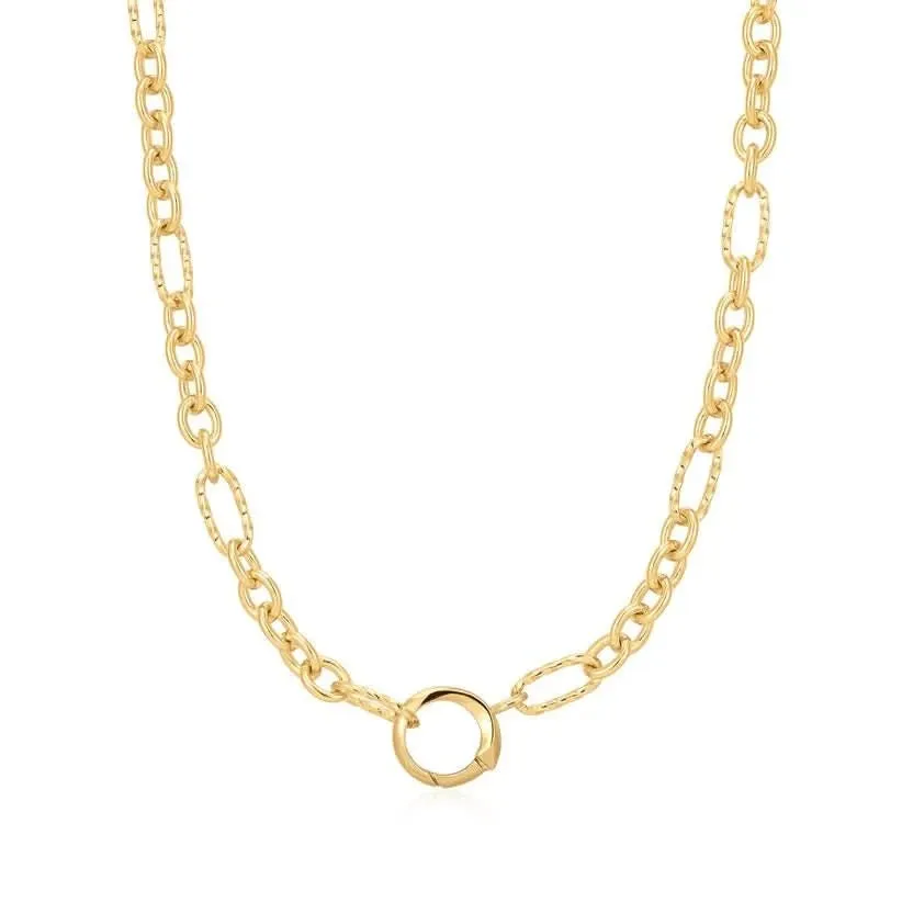 Ania Haie Gold Mixed Link Charm Chain Connector Necklace N048-03G