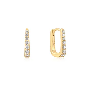 Ania Haie Gold Oval Pav Huggies E059-10G