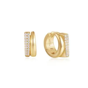Ania Haie Gold Pav Double Huggie Hoop Earrings E051-04G