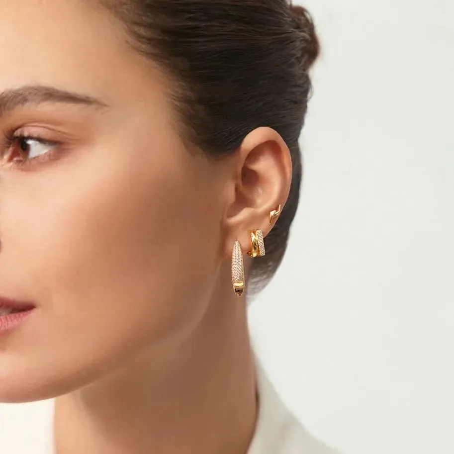 Ania Haie Gold Pav Double Huggie Hoop Earrings E051-04G