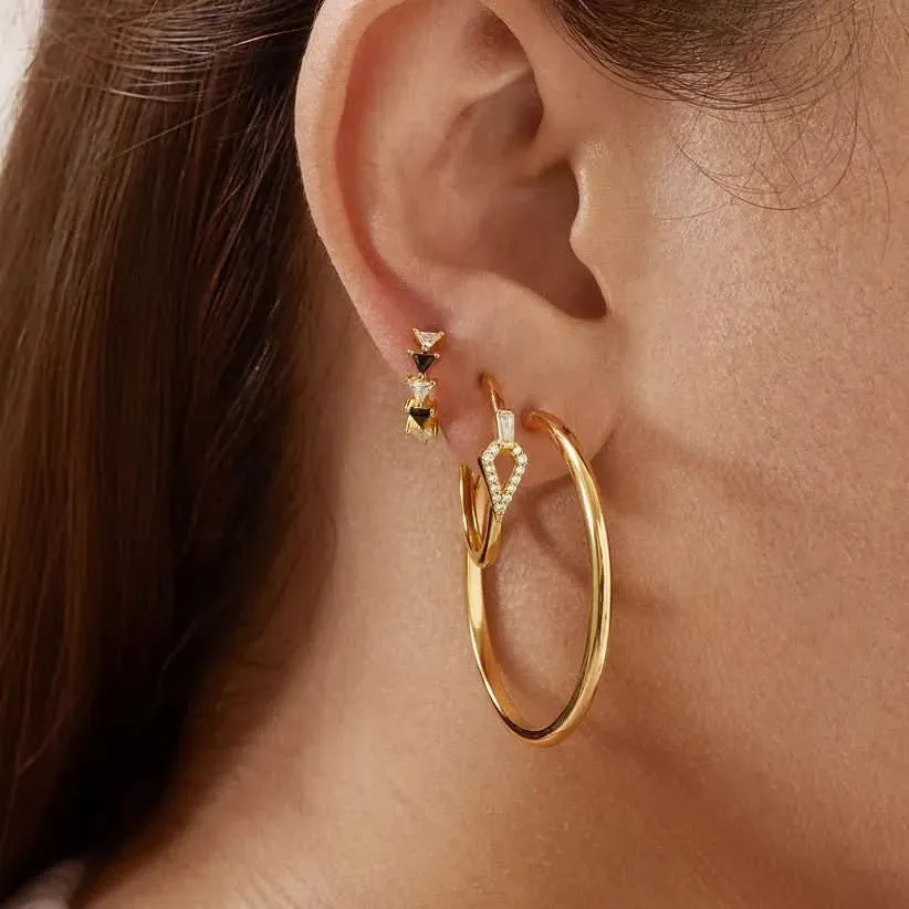 Ania Haie Gold Plain Oversized Hoops E059-21G