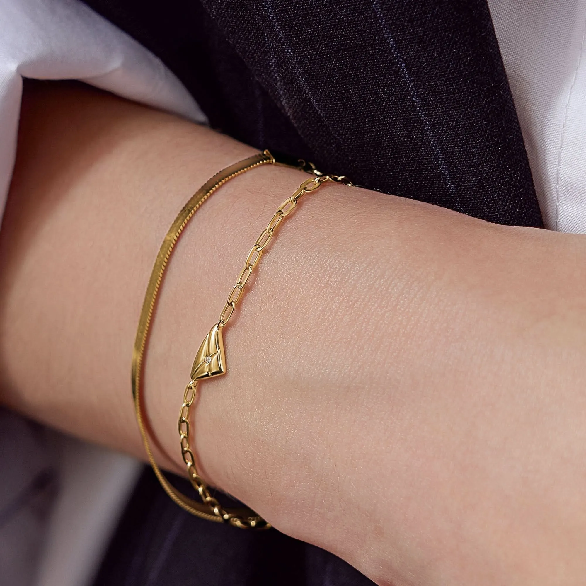 Ania Haie Gold Triangle Kiss Bracelet B059-01G