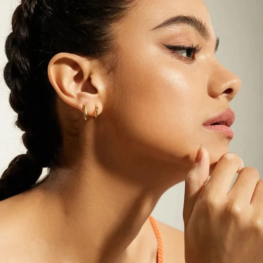Ania Haie Gold Twist Huggie Hoop Earrings E048-03G