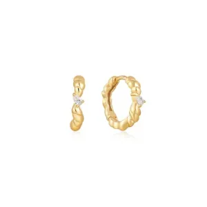 Ania Haie Gold Twisted Wave Huggie Hoop Earrings E050-01G