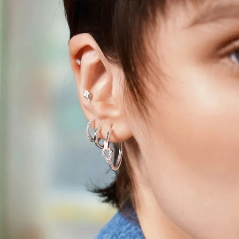 Ania Haie Silver Cubic Zirconia Geometric Hoops E059-17H
