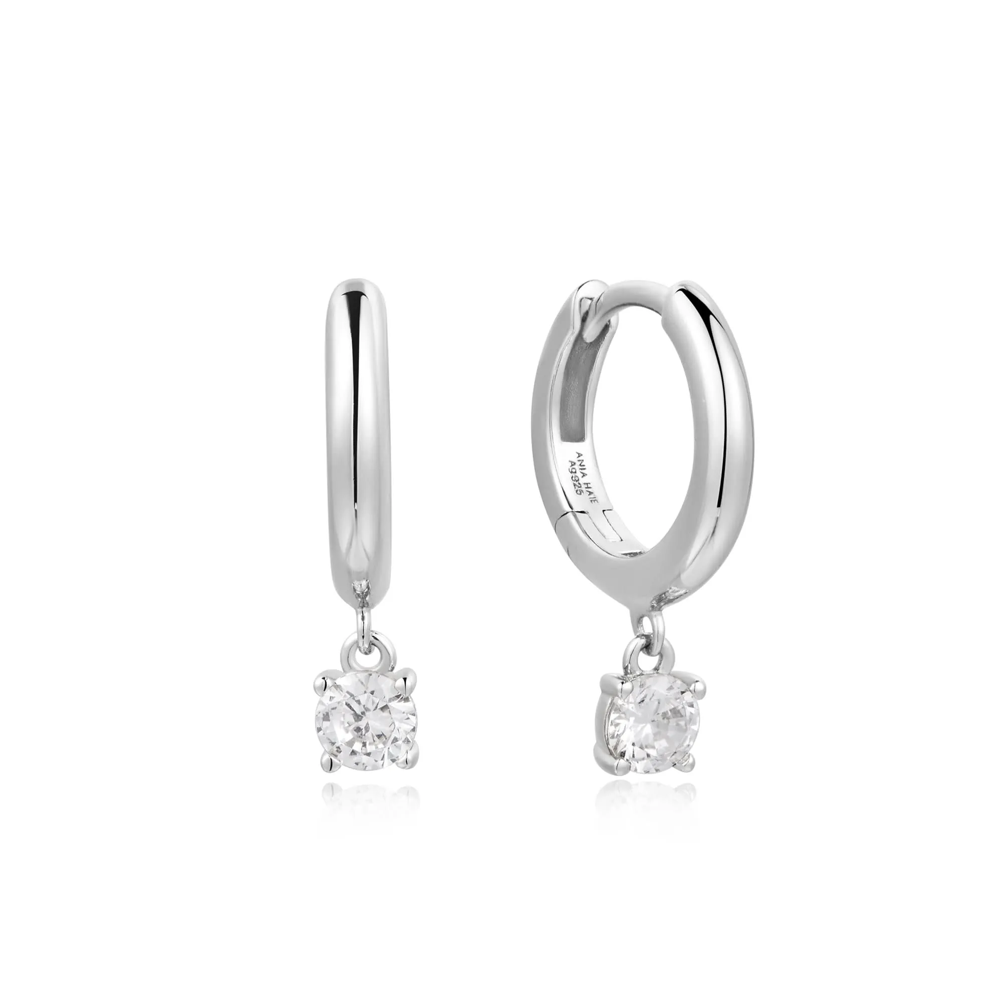 Ania Haie Silver Drop Solitaire Huggies E061-08H