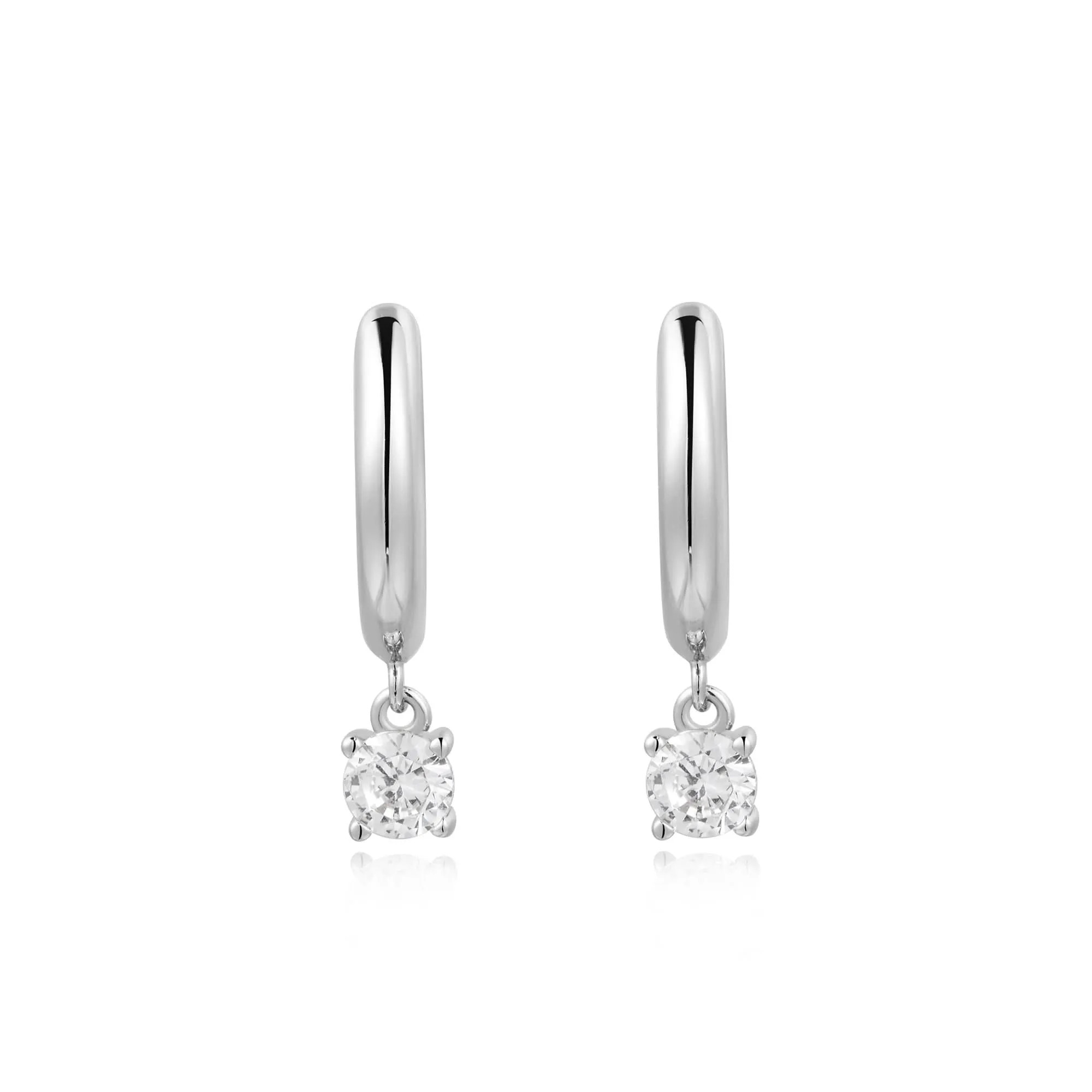 Ania Haie Silver Drop Solitaire Huggies E061-08H