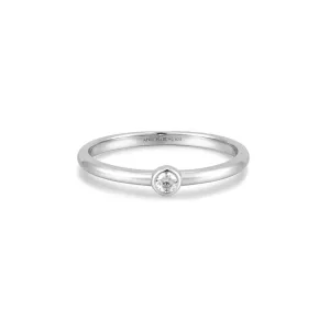 Ania Haie Silver Half Round Cubic Zirconia Ring R059-02H