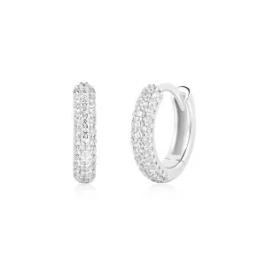 Ania Haie Silver Pav Huggies E057-04H
