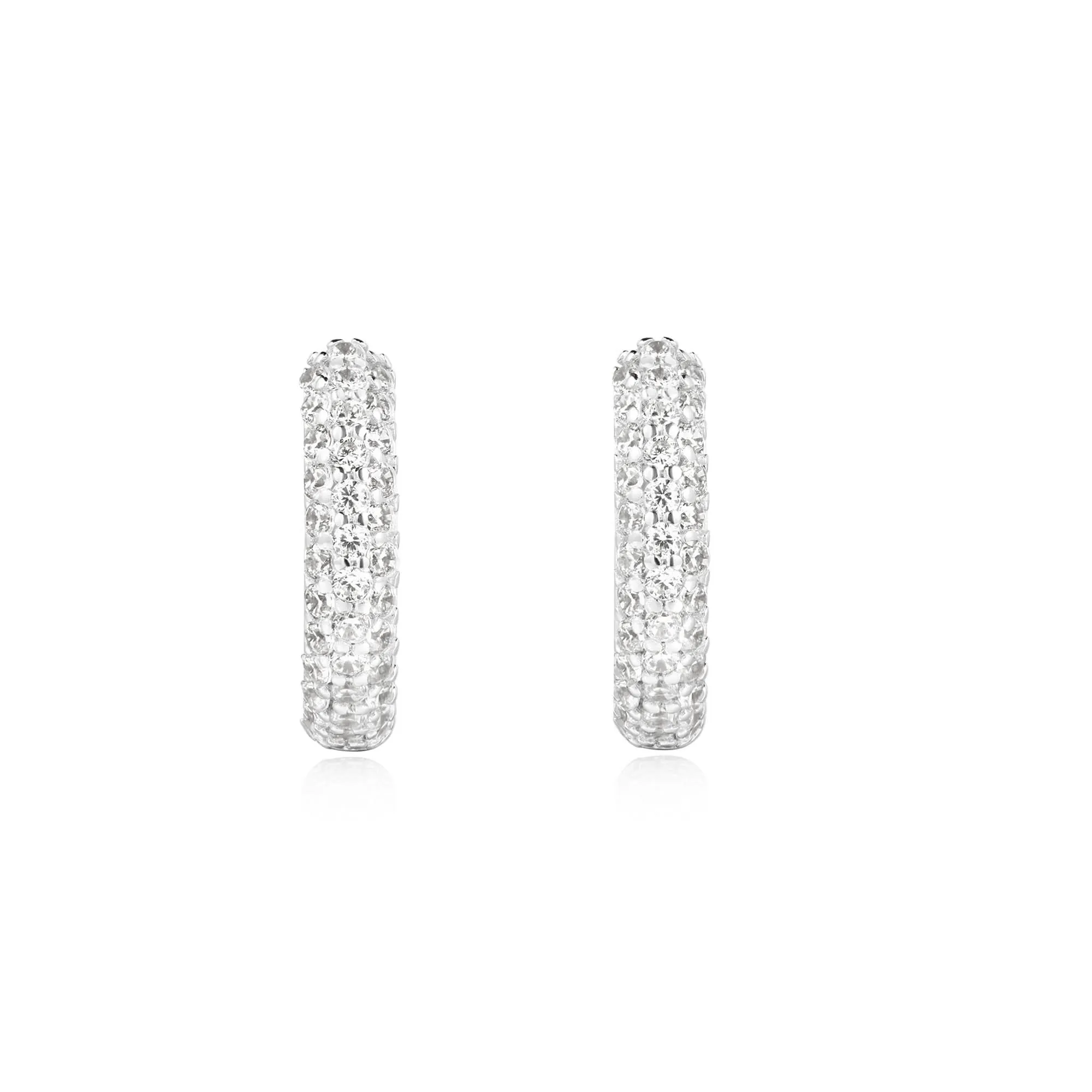 Ania Haie Silver Pav Huggies E057-04H